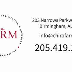 A picture that shows contact details for The Farm chiropractic center in Birmingham Alabama